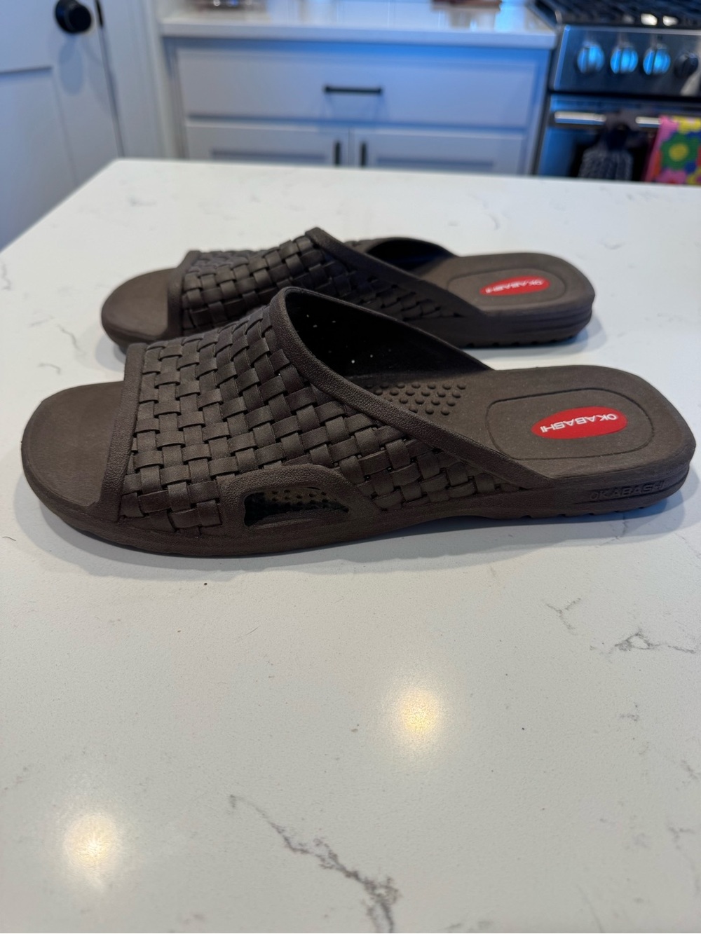 Okabashi Men's Brown Torino Slide Sandals Size XL (10-5-11.5)